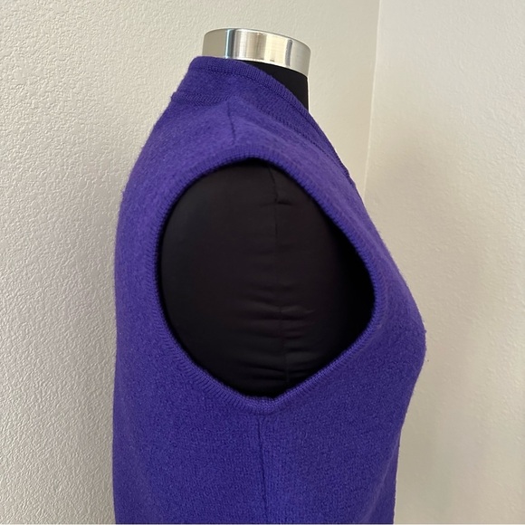 Vintage Pendleton 100% Virgin Wool Purple Knit Vest with Mandarin Collar Size S - Picture 8 of 13